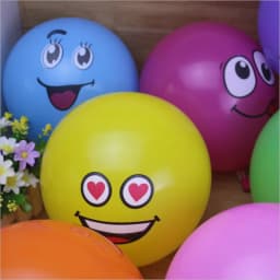One Year Old Children's Birthday Party Is Decorated with Lovely Smiling Face Printing Large Eye Latex Balloon