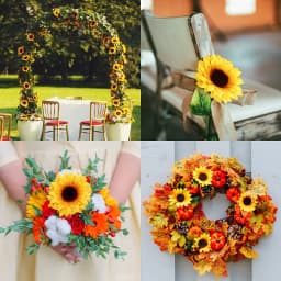 10PCS 10CM Artificial Silk Sunflower Heads Fake Faux Flower Heads Yellow Floral for Wedding Home Decoration Garden Wreath Craft
