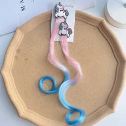 2pcs Kids Unicorn Colorful Wig Hair Pin Children Hair Clips Fake Twist Gradient Braid Headdress Girls Hair Accessories