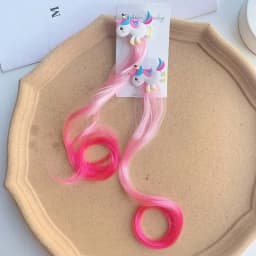 2pcs Kids Unicorn Colorful Wig Hair Pin Children Hair Clips Fake Twist Gradient Braid Headdress Girls Hair Accessories