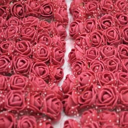 144 Pieces 2cm Foam Mini Teddy Bear of Roses Decorative Home Decor Accessory Wedding Christmas Garland DIY Artificial Flowers