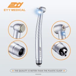 EYY Dental Dentistry High Speed Handpiece LED High Rotation Turbine Push Button 2/4 Hole Standard Torque Head Triple Water Spray