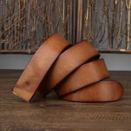 Cowhide Belt for Men Retro Frosted Jeans Accessories Leather Girdle High Quality Needle Buckle Waistband Width 3.8cm No Buckle