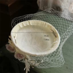Pearls Flower Bridal Hat with Veil Short Mesh Weddings Hat for Bride Cap Fashion Church Womens Party Headwear noivas