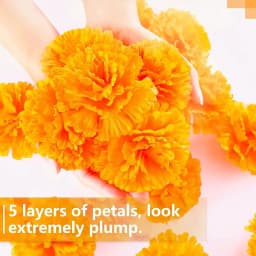 Marigold Flowers Artificial Day of The Dead Flower for Marigold Garland Making, Dia De Los Muertos Decor, Altar Decorations