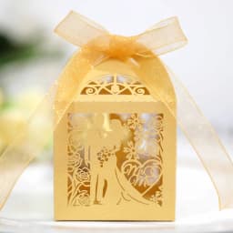 50/100/200pcs Wedding Bridegroom Bride Gift Boxes Ribbons Party Thank You Guests Candy Packaging Small Chocolate Box Wholesale