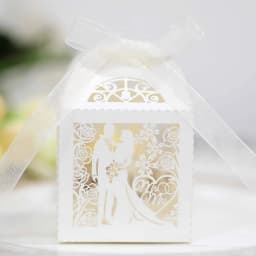50/100/200pcs Wedding Bridegroom Bride Gift Boxes Ribbons Party Thank You Guests Candy Packaging Small Chocolate Box Wholesale
