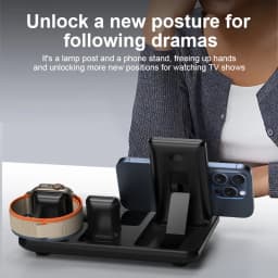 30W Electric Wireless Charger Stand for Airpods Pro Apple Watch Touch Control Fast Charging Station for Iphone 16 15 14 13 12 11