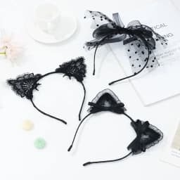 Cute Lace Cat Ears Headband Fancy Dress Hairband Women Girls Cosplay Headwear Masquerade Anime Costume Party Hair Accessories