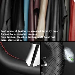 Custom Car Steering Wheel Braid Cover Genuine Leather 100% Fit For Honda Civic 10 2016-2021 CR-V CRV 2017-2021 Clarity 2018-2021