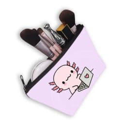 Cute Animal Sea Otters Axolotl / Ferret Pattern Cosmetic Bag Women Makeup Bags Zipper Cosmetic Cases Girl's Lipstick Holder Gift
