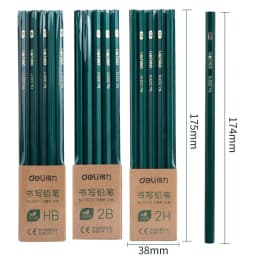 Deli 10pcs/set Wooden Pencil HB 2B 2H Children's Drawing Sketch Examination Pencil Stationery Art Supplies