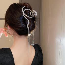 Fashion Snake Crystal Tassel Hair Claw Clips For Women Girls Geometric Metal Hair Crab Hairpins Headwear Hair Accessories
