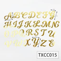 Golden Mirror Acrylic A-Z English Letter Alphabet Cake Decorating for Birthday Party Wedding Dessert DIY Decoration Cake Toppers