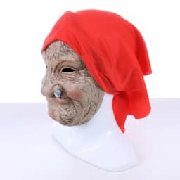 Halloween Latex Masks Cosplay Smoking Old Women Grandma Mask Costumes Props