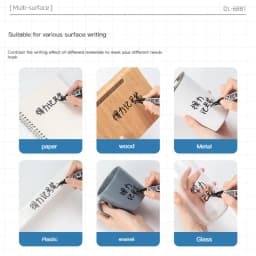 3/6 Pcs/set Deli Permanent Art Markers Pens Waterproof Oil Based Paint Markers for Rock Wood Fabric Plastic Canvas Glass Canvas