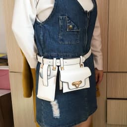 2 Piece Women's Belt Bag Luxury Designer Tactical Waist Bags Female Leather Flap Fanny Pack Shoulder Crossbody Chest Bag Purse