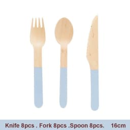 Party Disposable Wooden Cutlery Fork/Spoon/Cutters Knives Party Supplies Kitchen Utensil Birthday Dessert Tableware Packing 16cm