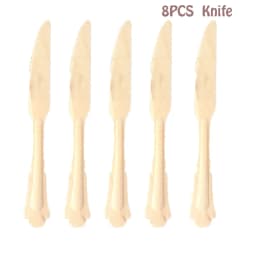Party Disposable Wooden Cutlery Fork/Spoon/Cutters Knives Party Supplies Kitchen Utensil Birthday Dessert Tableware Packing 16cm