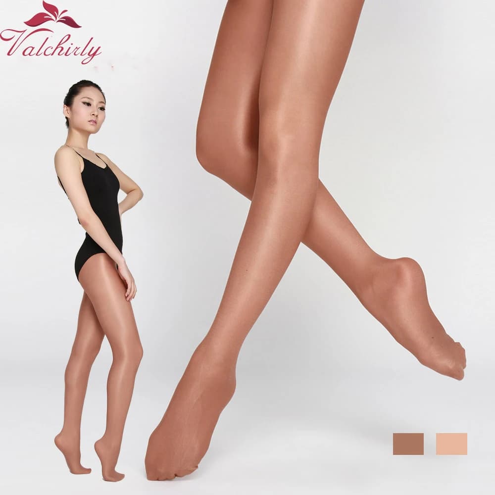 High Quality Girls Shiny Pantyhose Glossy Skin colour Elastic Stockings Latin Ballroom Dance Shimmer Footed Tights for Adults