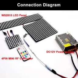 DC12V WS2815 8*8 8*32 16*16 Led Panel 4Pin Individually Addressable 5050 RGB Pixels Matrix Flexible Screen Dual Signal Module