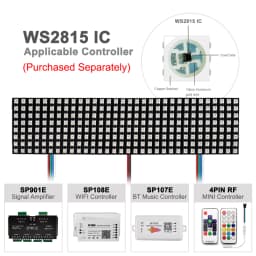 DC12V WS2815 8*8 8*32 16*16 Led Panel 4Pin Individually Addressable 5050 RGB Pixels Matrix Flexible Screen Dual Signal Module