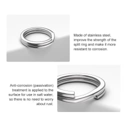 Noeby-Stainless Steel Split Rings, Heavy Duty Fishing, Double Ring Connector, Hook Snap, Swivel for Sea Fishing, Accessories