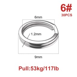 Noeby-Stainless Steel Split Rings, Heavy Duty Fishing, Double Ring Connector, Hook Snap, Swivel for Sea Fishing, Accessories