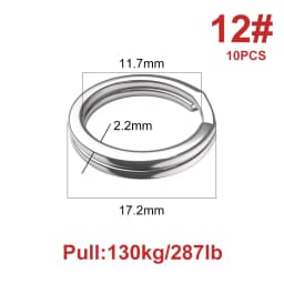 Noeby-Stainless Steel Split Rings, Heavy Duty Fishing, Double Ring Connector, Hook Snap, Swivel for Sea Fishing, Accessories