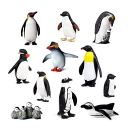 Realistic Plastic Growth Cycle Penguin Figurines Varieties of Penguins Polar Arctic Animal Figures Easter Eggs Cake Toppers Gift