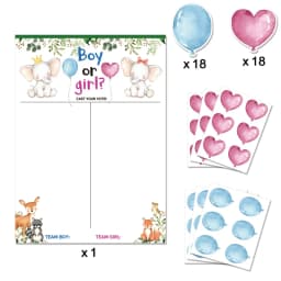 Boy or Girl Gender Reveal Voting Game Poster Board with Stickers Baby Gender Reveal Party Decoration Baby Shower Supplies