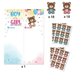Boy or Girl Gender Reveal Voting Game Poster Board with Stickers Baby Gender Reveal Party Decoration Baby Shower Supplies