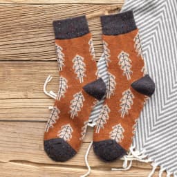 Japanese Style Autumn Winter Women Wool Socks Clay-colored Chiffon Ladies Warm Socks with Christmas Tree Thickened 134