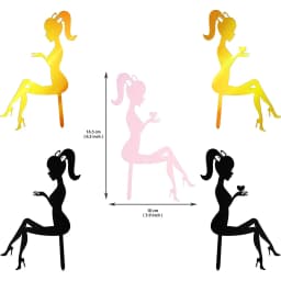 6PCS High Heel Girl Elegant Woman Silhouette Pattern Cake Topper Attractive Creative Cupcake Toppers Dessert Picks For Wedding