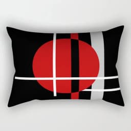 30x50cm Ins Black Red Series Pillowcase Patchwork Stripe Polyester Cushion Cover Art Line Geometric Waist Pillowslip Home Decor