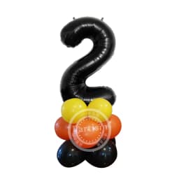 1set Number Balloon Tower Vehicle Excavator Truck Balloons for Boy's Construction Birthday Party Decorations DIY Gifts Supply