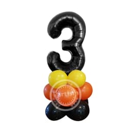 1set Number Balloon Tower Vehicle Excavator Truck Balloons for Boy's Construction Birthday Party Decorations DIY Gifts Supply