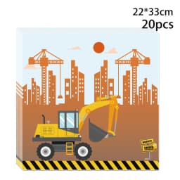 1set Number Balloon Tower Vehicle Excavator Truck Balloons for Boy's Construction Birthday Party Decorations DIY Gifts Supply