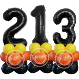 1set Number Balloon Tower Vehicle Excavator Truck Balloons for Boy's Construction Birthday Party Decorations DIY Gifts Supply