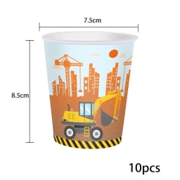 1set Number Balloon Tower Vehicle Excavator Truck Balloons for Boy's Construction Birthday Party Decorations DIY Gifts Supply