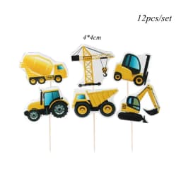 1set Number Balloon Tower Vehicle Excavator Truck Balloons for Boy's Construction Birthday Party Decorations DIY Gifts Supply