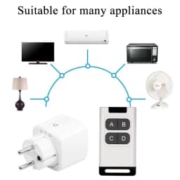 220V Wireless Remote Control Socket Switch EU FR Plug-in Electrical Socket Programmable Outlet Switch for Light,Smart Home 15A
