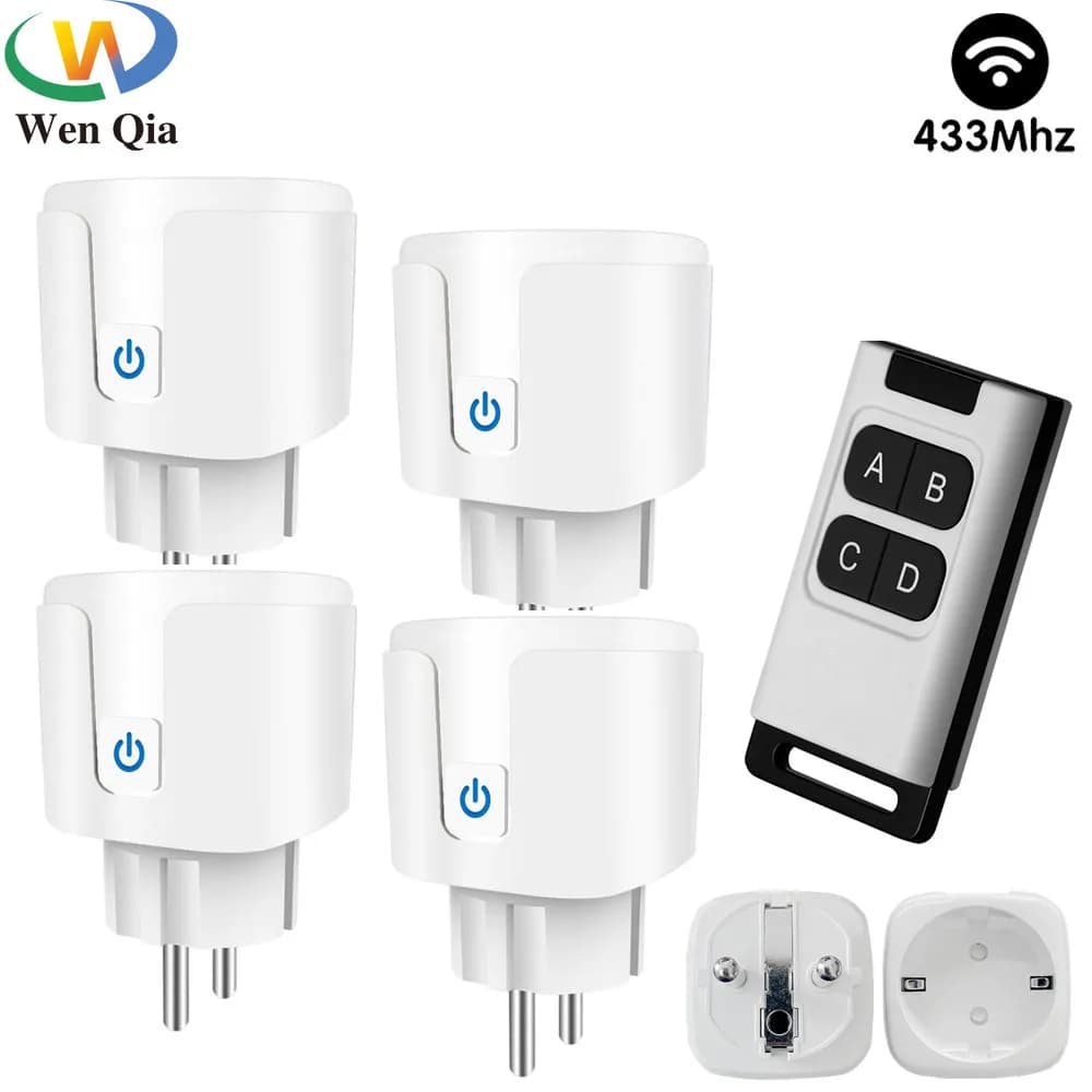 220V Wireless Remote Control Socket Switch EU FR Plug-in Electrical Socket Programmable Outlet Switch for Light,Smart Home 15A