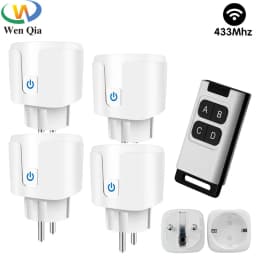 220V Wireless Remote Control Socket Switch EU FR Plug-in Electrical Socket Programmable Outlet Switch for Light,Smart Home 15A