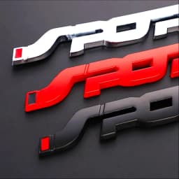 Car Sticker 3D Decor Fashion Styling Metal Chrome Black Auto Car Trunk Racing Sport Word Letter Logo Emblem Badge Decal Sticker