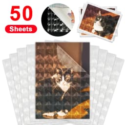 50 Sheets A4 Cold Laminating Film Holographic Sand Foil Adhesive Tape Back Stars Hot Stamping On Paper DIY Package Color Card