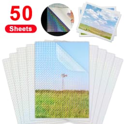 50 Sheets A4 Cold Laminating Film Holographic Sand Foil Adhesive Tape Back Stars Hot Stamping On Paper DIY Package Color Card