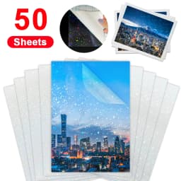 50 Sheets A4 Cold Laminating Film Holographic Sand Foil Adhesive Tape Back Stars Hot Stamping On Paper DIY Package Color Card