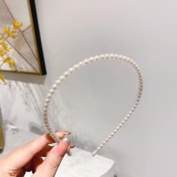 2022 New Fashion Hot Sale All-match Wave Rhinestones Pearl Braided Hair Clip Headband for Women Girl Hair Accessories Headwear