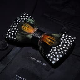 JEMYGINS New Design Men's Wedding Bow Tie Fashion Handmade Feather BowTie Gift for Birthday Party Men Bow Tie Suit Accessories